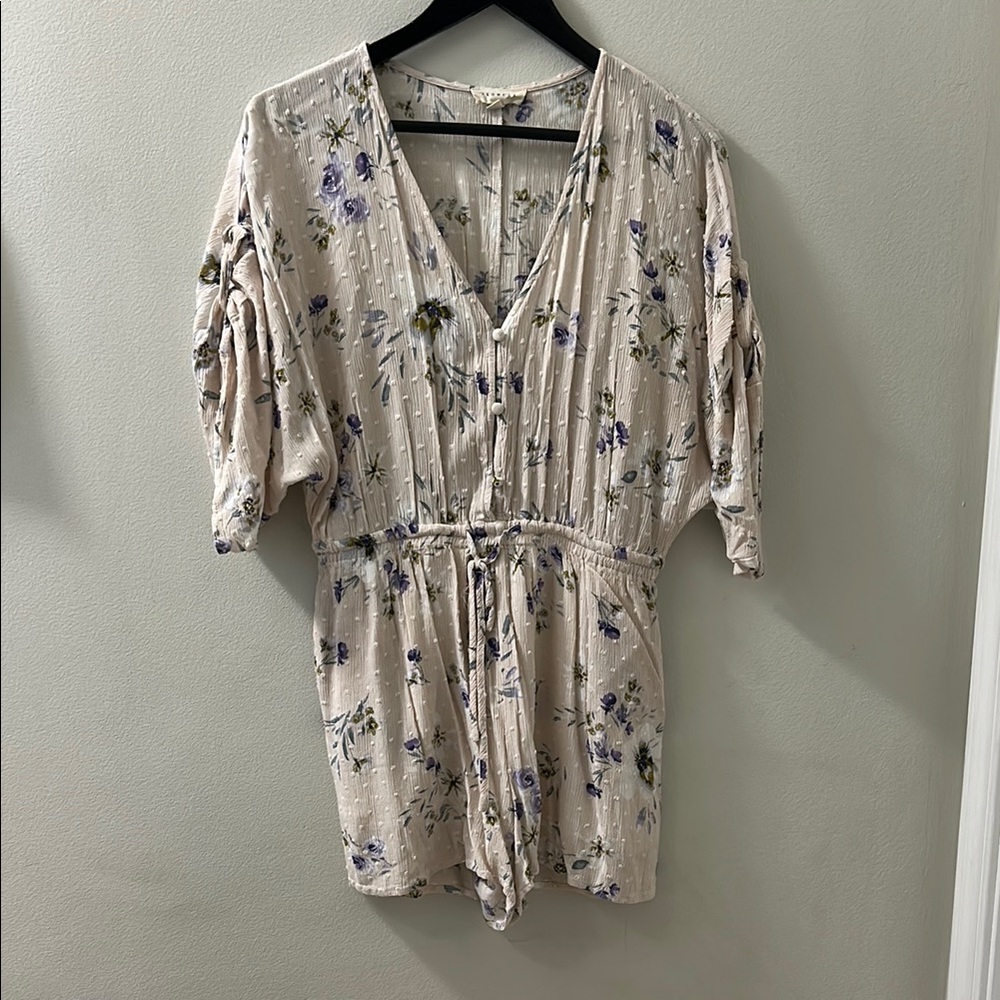 Promesa Floral Jumpsuit - Cream and Purple